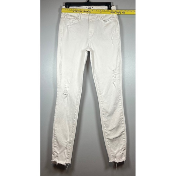 PAIGE Hoxton Ankle Jeans Destructed, Crisp White, Size 28 - Picture 4 of 8